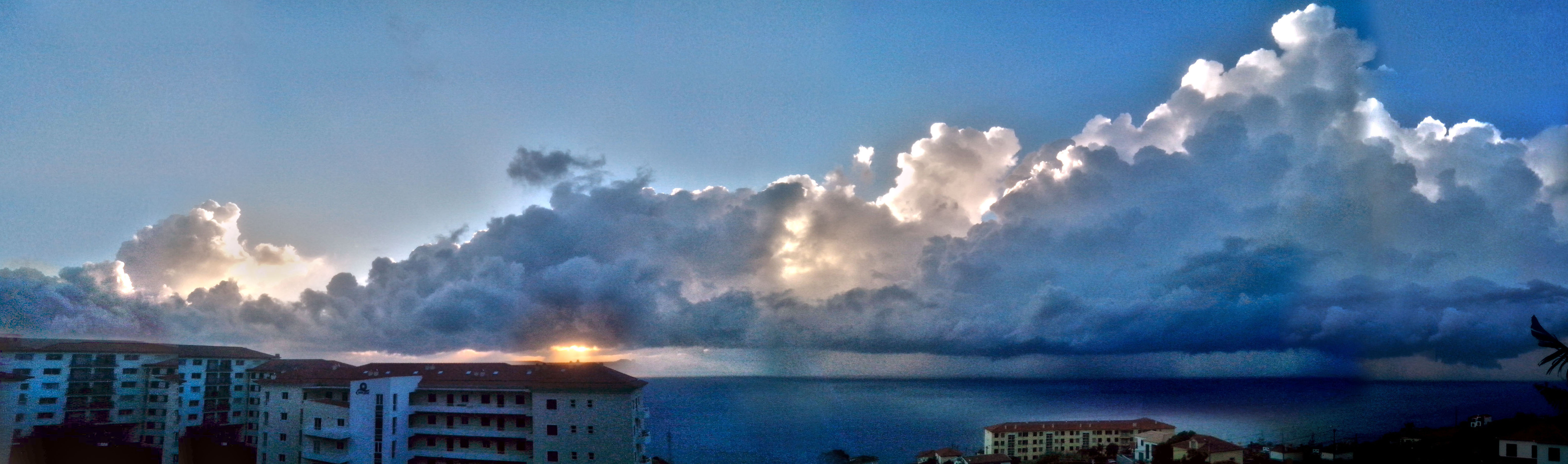 Rain clouds at sunrise
